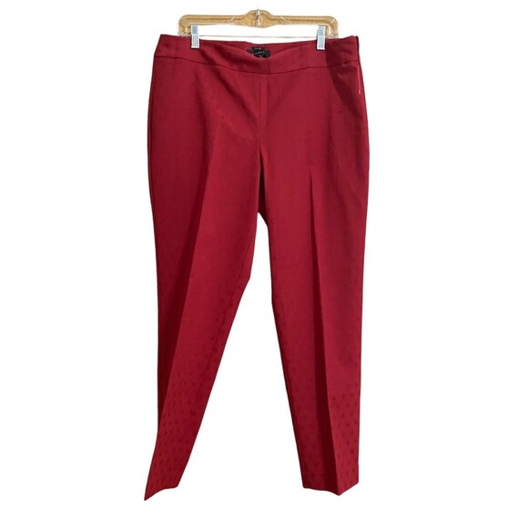 Talbots Women's Pants Heritage Size 14 Tapered Leg Red On Red Design Retail $109 - Picture 1 of 10